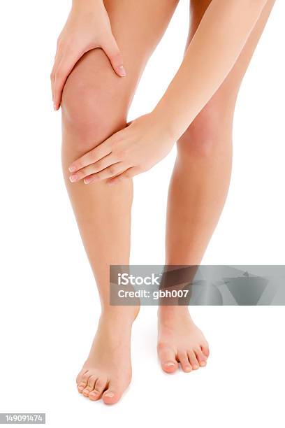 Dolor De La Rodilla Foto de stock y más banco de imágenes de Dolor - Dolor, Mujeres, Sólo mujeres