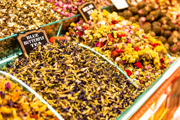 istock Close up on various herbal teas at Egyptian Bazaar in Istanbul 1490915949