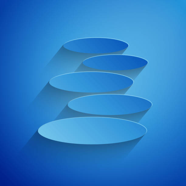 istock Paper cut Stack hot stones icon isolated on blue background. Spa salon accessory. Paper art style. Vector 1490918159
