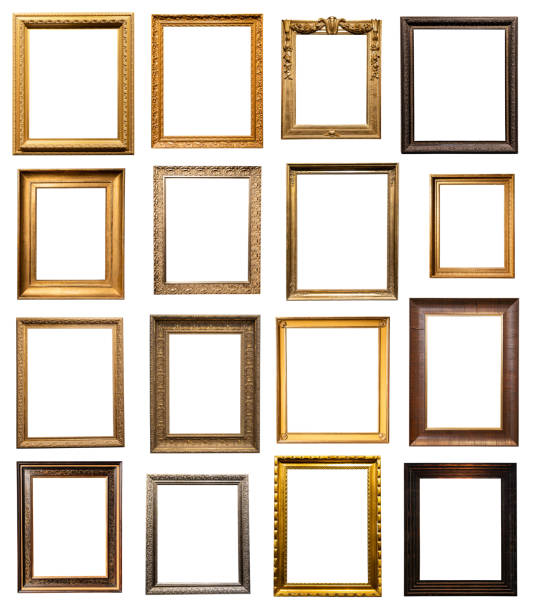 istock set of vertical old wooden picture frames isolated 1490918956
