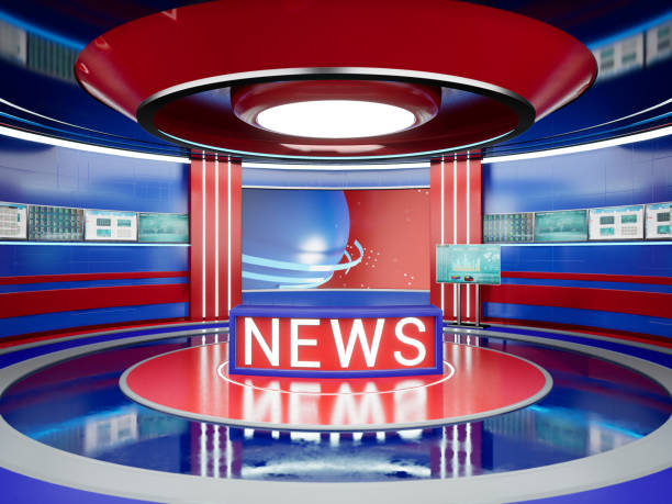 istock News room set with desk and stage 1490920938