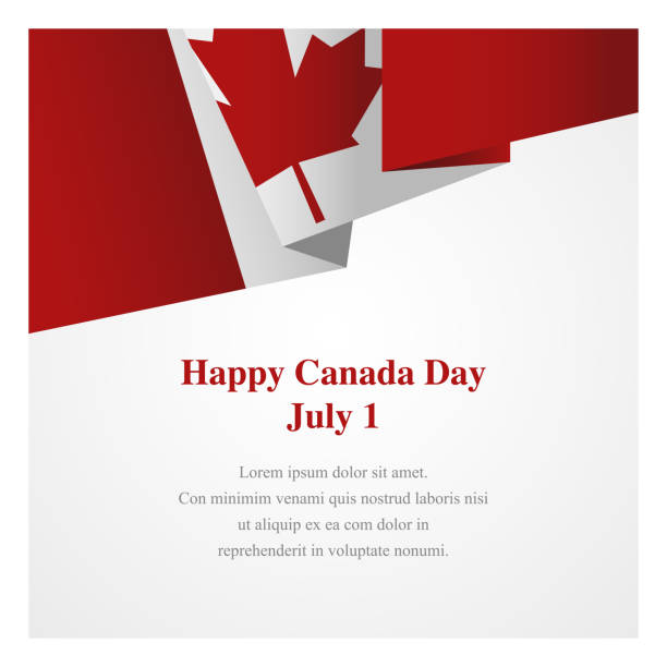 Canadian flag in pop art style with text Happy Canada Day Canadian flag in pop art style with text Happy Canada Day and copy space for you to personalise, vector illustration canada day poster stock illustrations