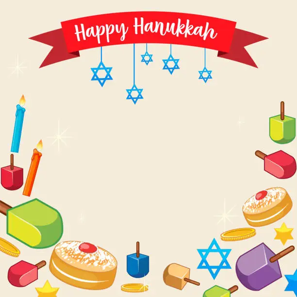 Vector illustration of Happy Hanukkah Poster Template