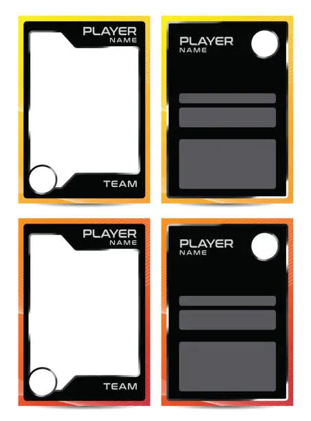 Vector illustration of Sport player trading card frame border template