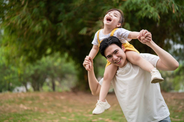 istock Image of young Asian father and daughter 1490935517