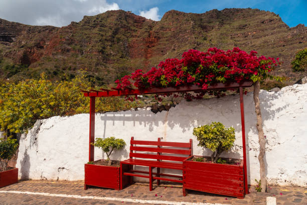 Streets in the village of Agulo in the north of La Gomera in summer, Canary Islands Streets in the village of Agulo in the north of La Gomera in summer, Canary Islands agulo stock pictures, royalty-free photos & images