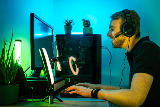 istock Gamer playing and streaming video games online. 1490942307
