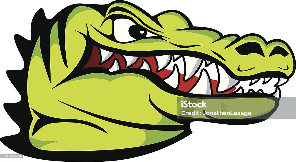 Tête logo jugée agressive Crocodile - clipart vectoriel de Agression libre de droits