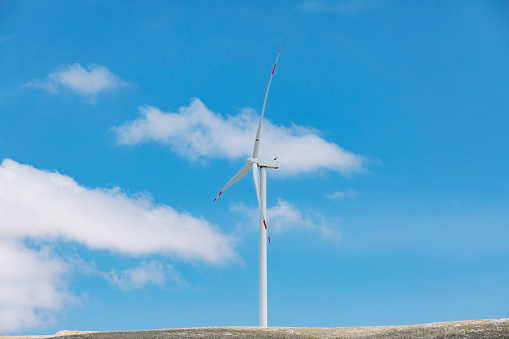 Wind turbines in the mountains