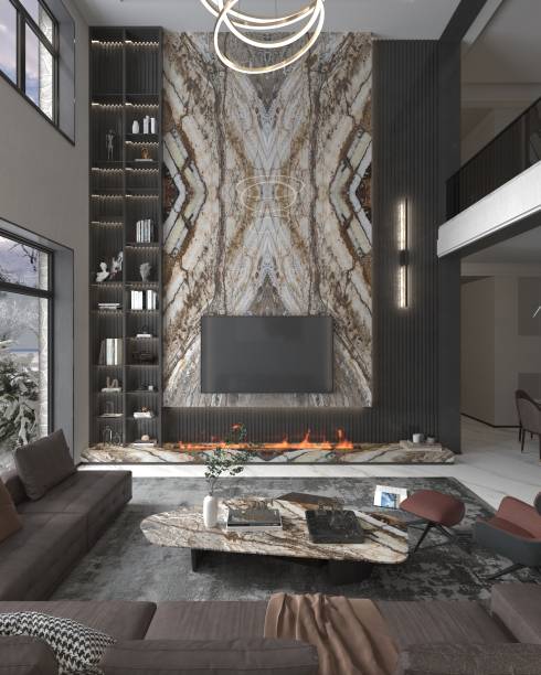 istock luxury modern living room fireplace 1490944547