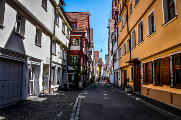 Street Between Small Neighborhood In Ulm, Germany
