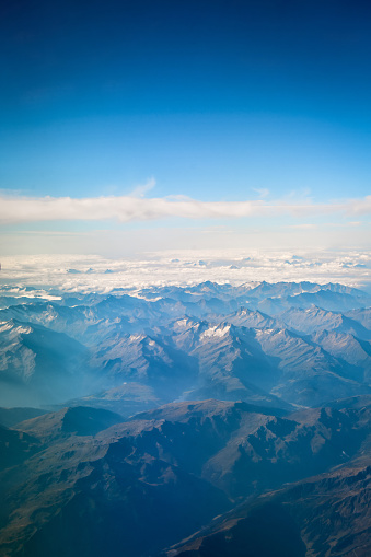 Airplane View Of Alp Mountains  In Southern Germany