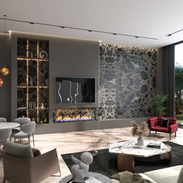 istock luxury modern living room fireplace 1490946927