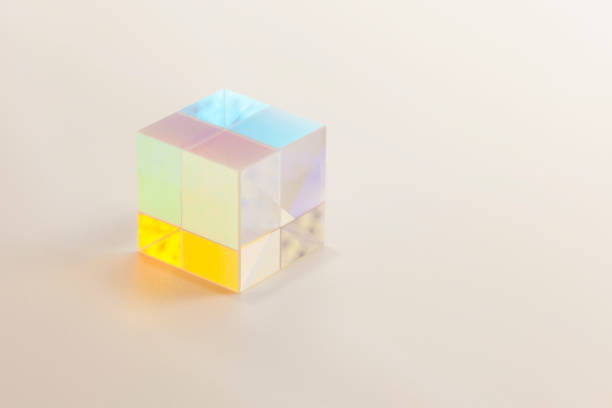 prism in the form of a cube on a light background