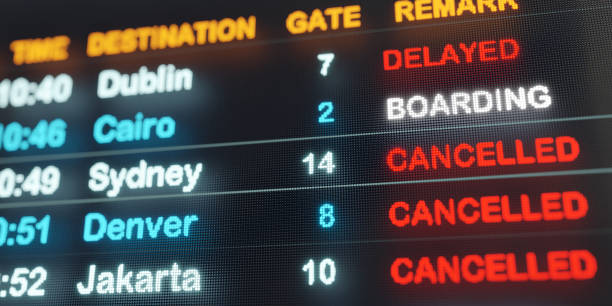 istock Airport arrival and departure flight board. 1490950082