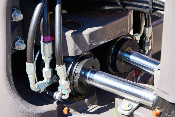 istock Hoses of hydraulic machine 1490950580