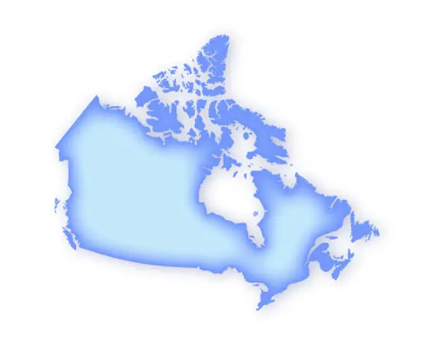 Vector illustration of Canada Soft Blue Vector Map Illustration