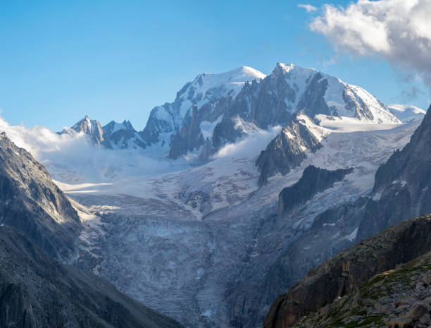 istock The Mont Blanc massif in the sunset light - Savoy alps. 1490962528