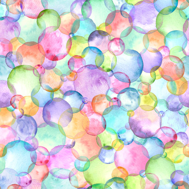 Abstract watercolor multicolored circles background vector art illustration