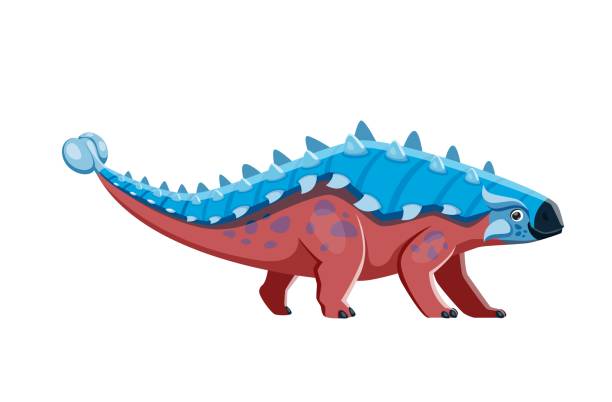 ilustrações de stock, clip art, desenhos animados e ícones de cartoon ankylosaurus dinosaur isolated character - anquilossauro