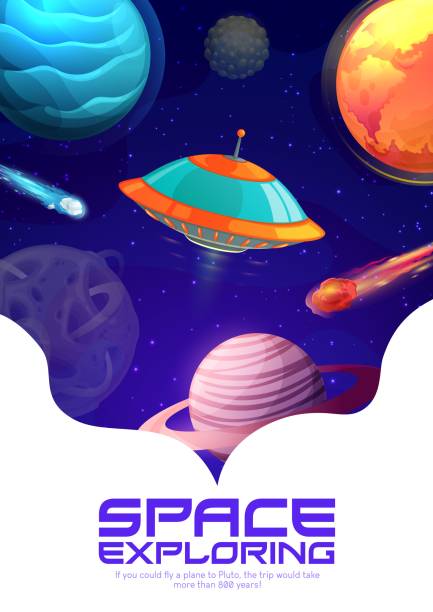 漫画の宇宙のランディングページ、ファンタジー銀河、ufo - martian landing site点のイラスト素材／クリップアート素材／マンガ素材／アイコン素材