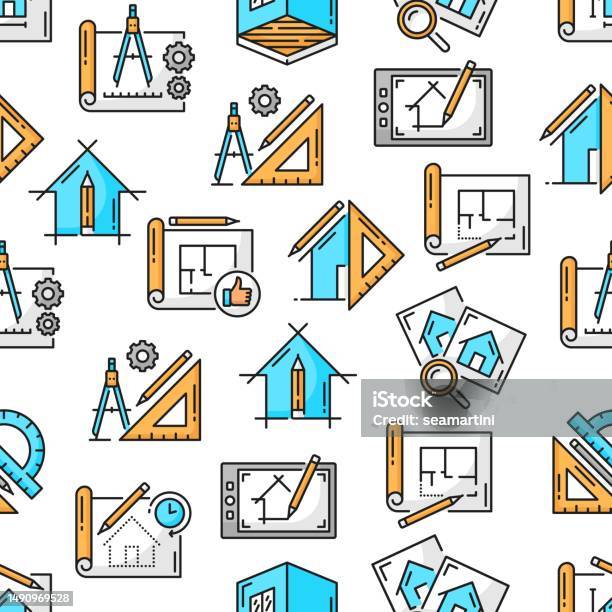 Architect Development Vector Seamless Pattern Stock Illustration ...