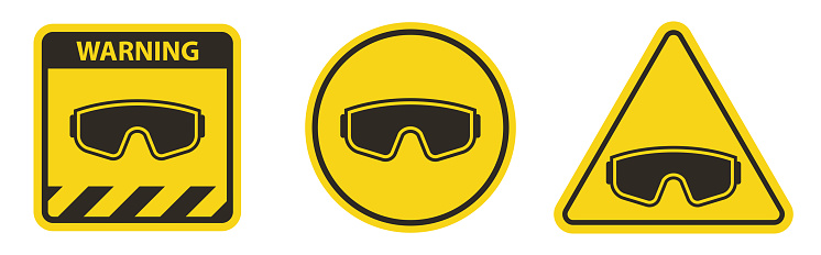 Eye Protection Required Sign On White Background