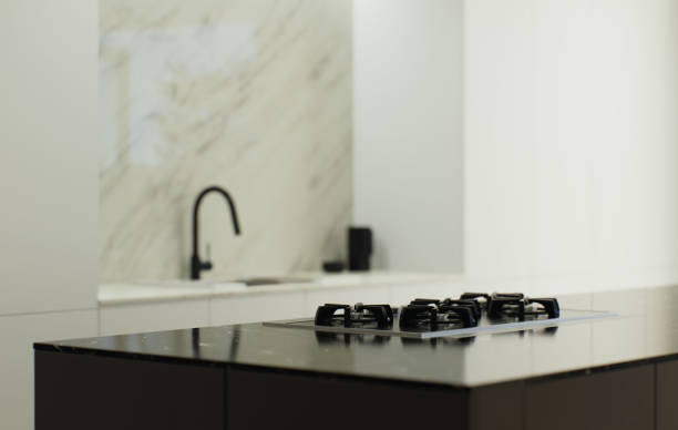 istock 3d visualization of the interior is made in a strict minimalist style. 1490980735