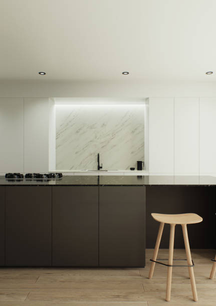 istock 3d visualization of the interior is made in a strict minimalist style. 1490980745