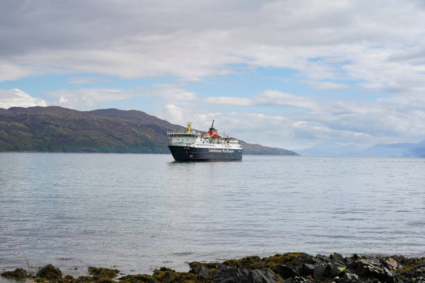 The Calmac ferry "MV Isle of Mull" arriving in Craignure stock photo