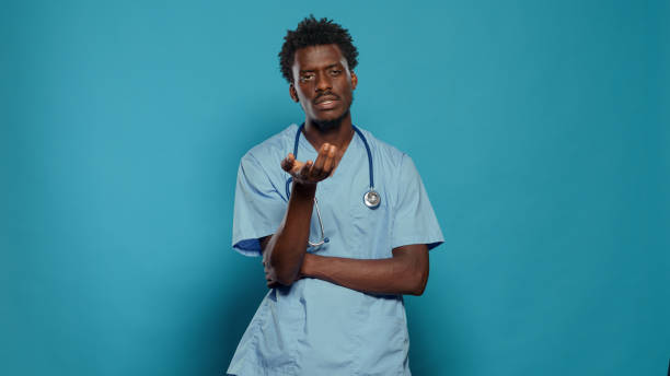 istock Medical assistant wearing uniform and stethoscope 1490983559