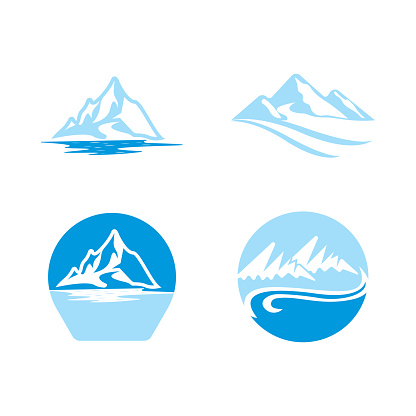 Mountain icon logo template vector illustration design