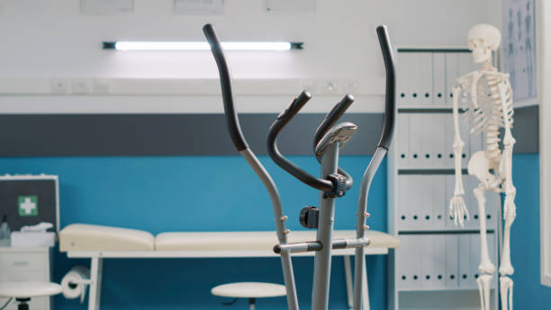 istock Osteopathy cabinet with electrical stationary bicycle 1490988975