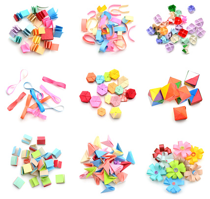 origami paper folded objects on collection