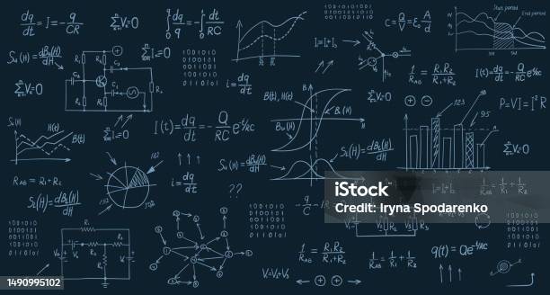 Technical Math Photos Hand Drawn Technical Education Math Formula Background Stock ...