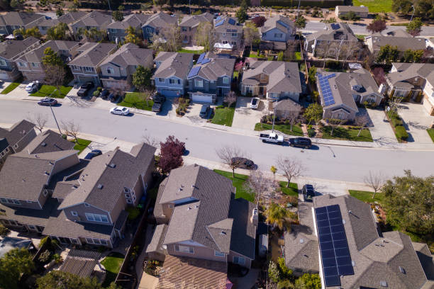 istock A neighborhood with a solar panel on the roof 1490995538