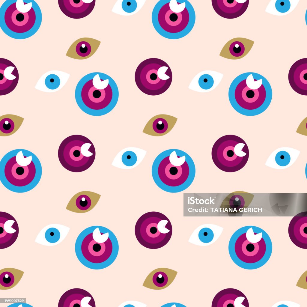 Overlapping Eye Pattern Eye Pattern 26 Stock Illustration - Download Image Now - Eye Care ...