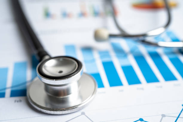 istock Stethoscope on graph paper, Finance, Account, Statistics, Investment, Analytic research data economy and Business company concept. 1491017037