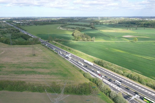 Traffic on highway E20 near Odense, Denmark