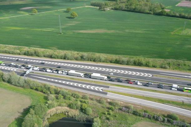 Traffic on Highway stock photo