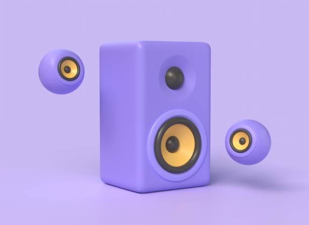istock 3d purple music column in cartoon style. illustration isolated on purple background. 3d rendering 1491022607