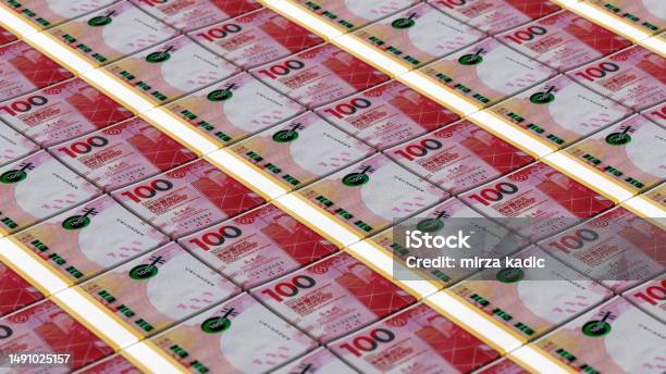Hong Kong Dollar Banknotes Money Currency Hkd Hk 100 Stock Photo - Download Image Now