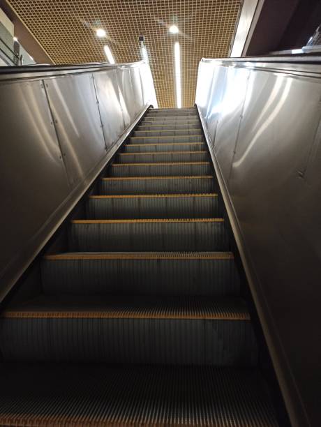istock bottom view of the escalator 1491029598