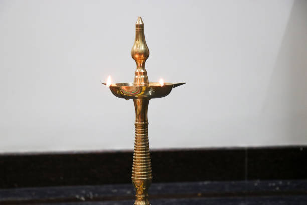 istock Brass decorative lamps used in festivals and religious events in india 1491036257