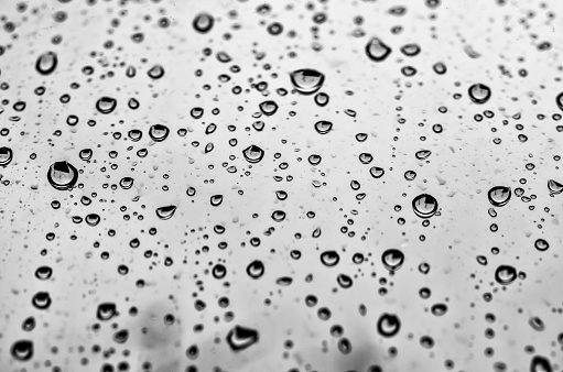 Defocused raindrops on a window.