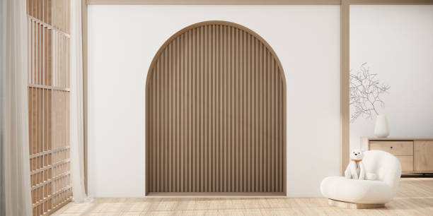 istock Japan style ,empty room decorated  in white room japan interior. 1491040585