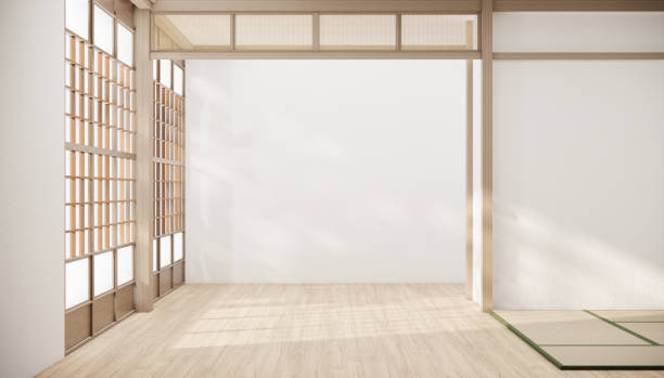 istock Japan style ,empty room decorated  in white room japan interior. 1491040734