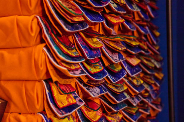 Image of Ornate fabric inside Tibetan Mongolian Buddhist shrine