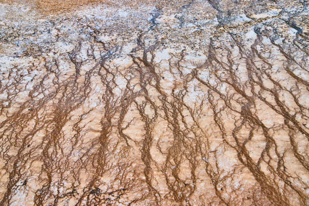 istock River pattern detail of alkaline waters trickling down by spring in Yellowstone 1491043668