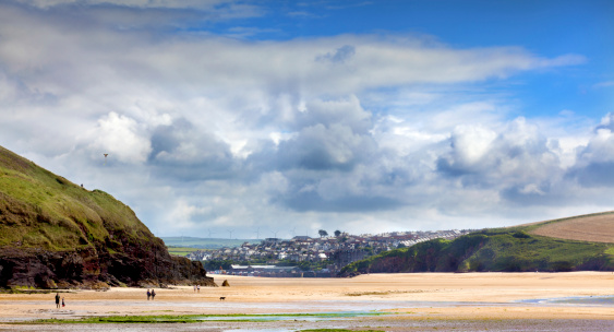 Beach landscape at Daymer bay in Cornwall UK